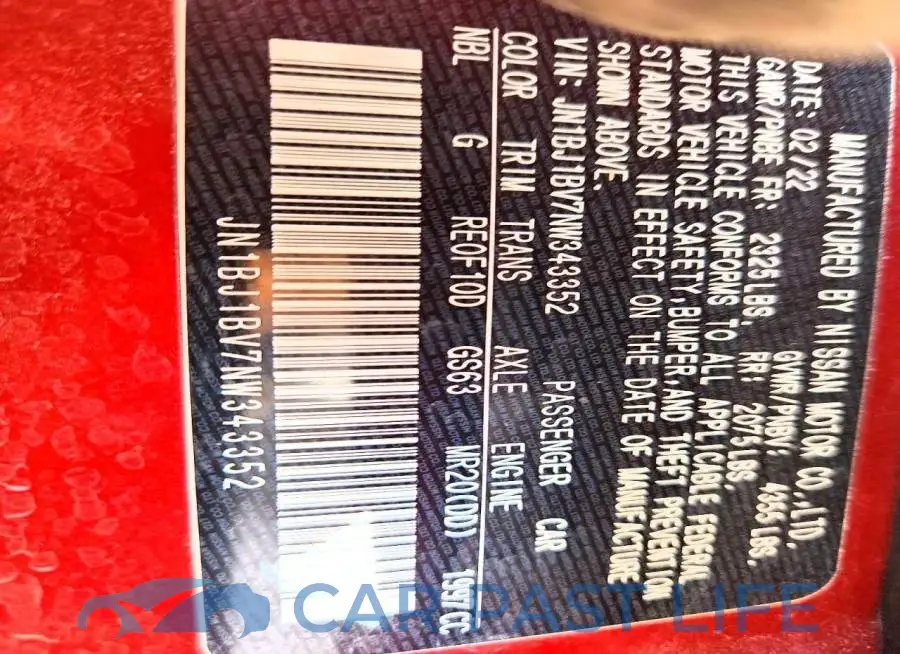 JN1BJ1BV7NW343352# 12