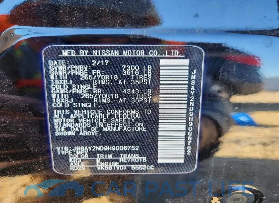 JN8AY2ND9H9006752# 14