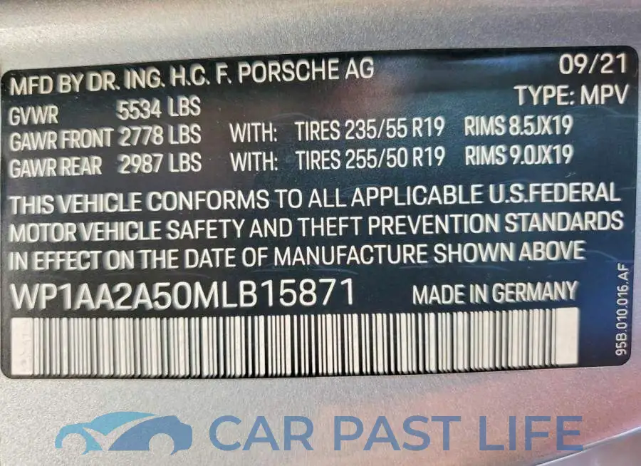 WP1AA2A50MLB15871# 13