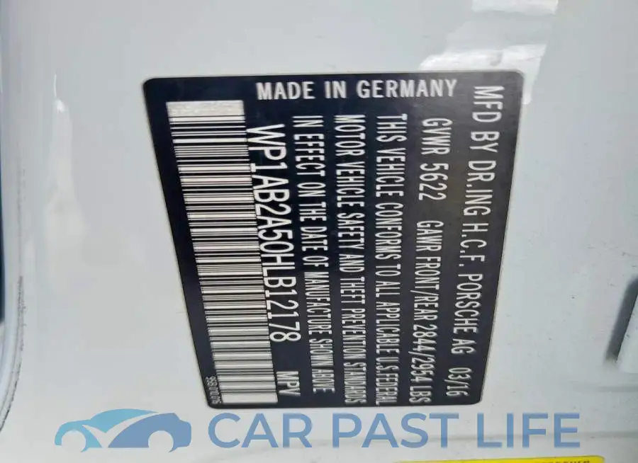 WP1AB2A50HLB12178# 13