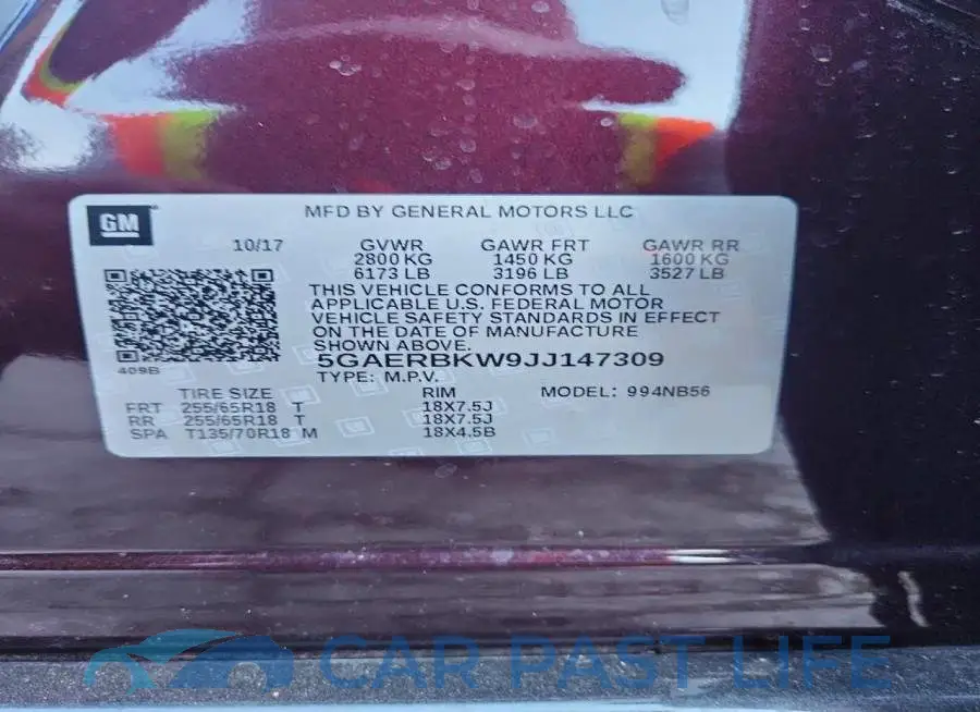 5GAERBKW9JJ147309# 14