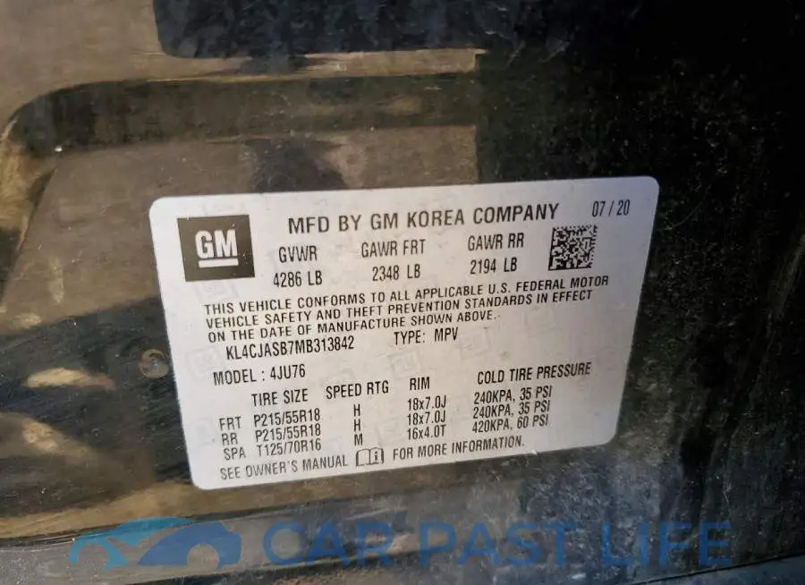 KL4CJASB7MB313842# 12