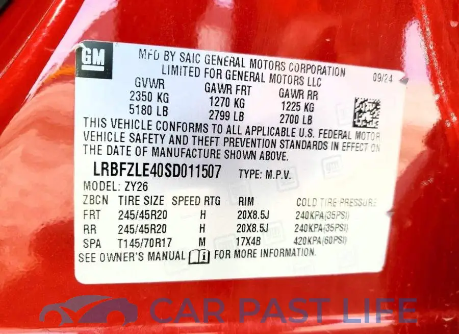 LRBFZLE40SD011507# 12