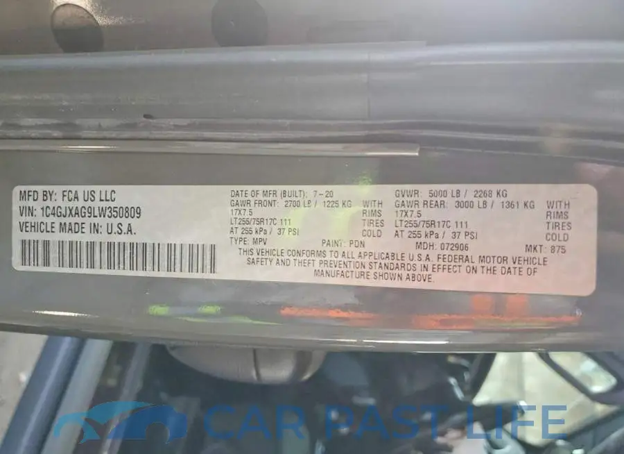 1C4GJXAG9LW350809# 12