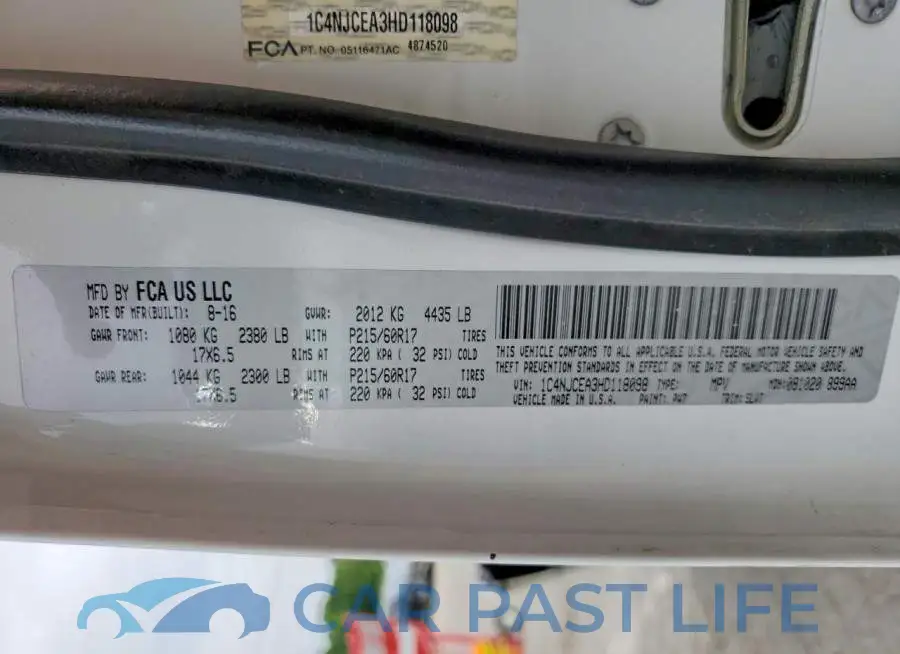 1C4NJCEA3HD118098# 14