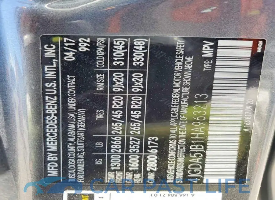 4JGDA5JB1HA963213# 12