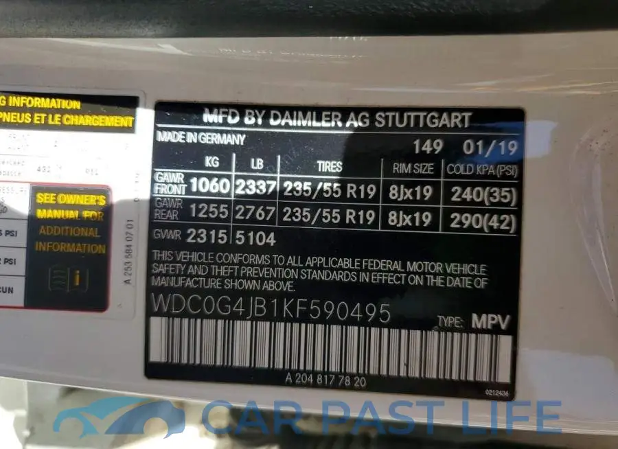 WDC0G4JB1KF590495# 13