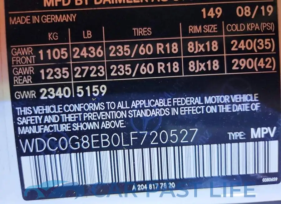 WDC0G8EB0LF720527# 14