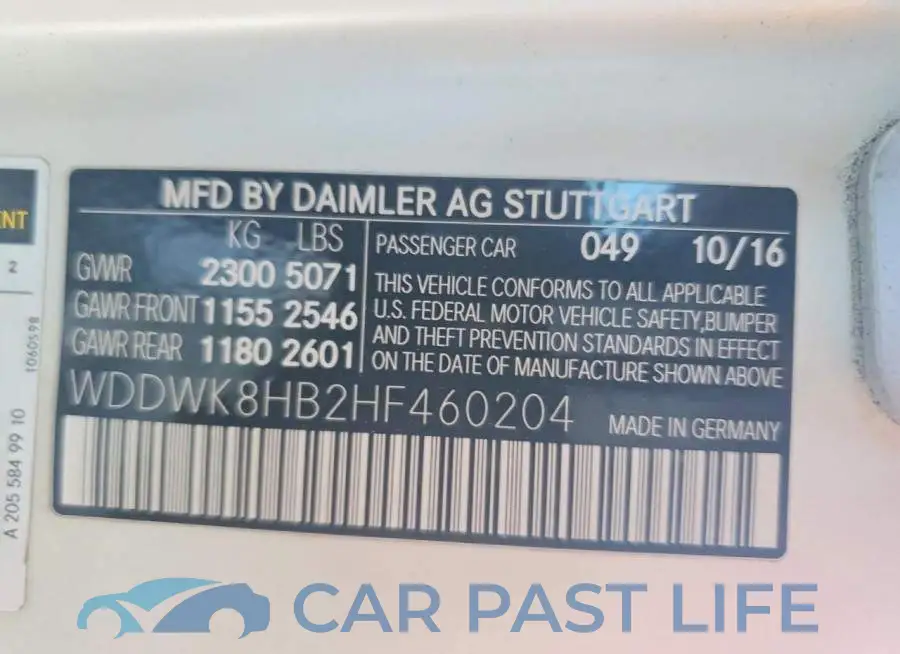 WDDWK8HB2HF460204# 12