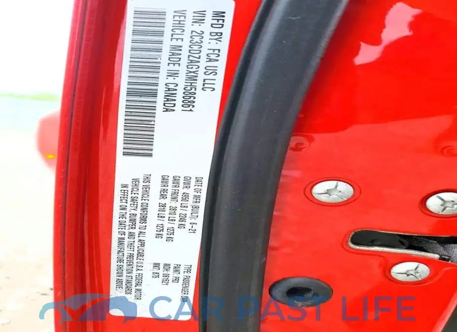 2C3CDZAGXMH586861# 12