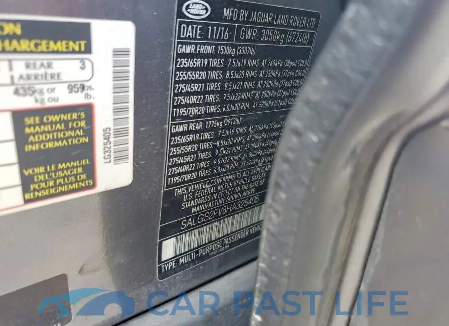 SALGS2FV8HA325405# 12
