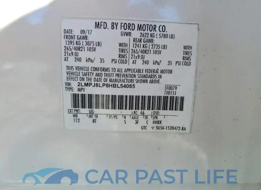 2LMPJ8LP8HBL54085# 12