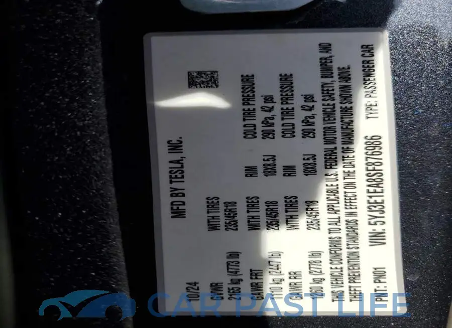 5YJ3E1EA8SF876986# 12