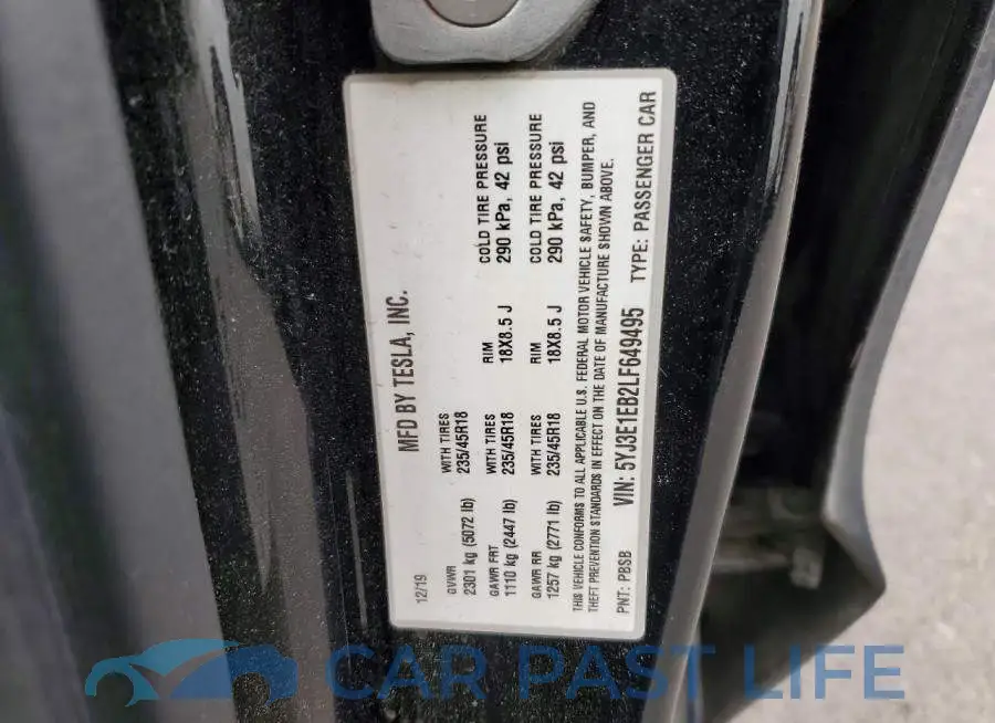 5YJ3E1EB2LF649495# 12