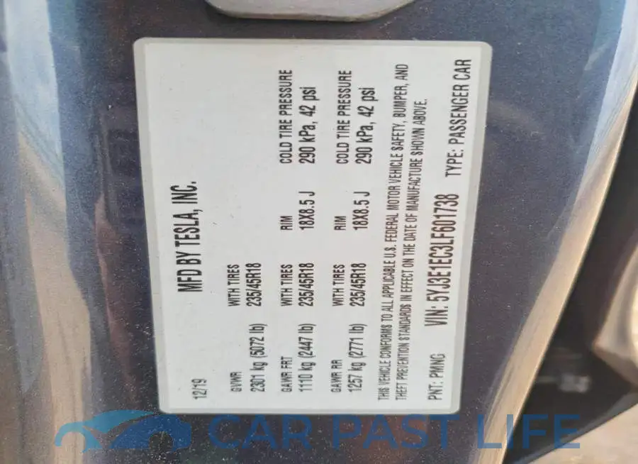 5YJ3E1EC3LF601738# 13