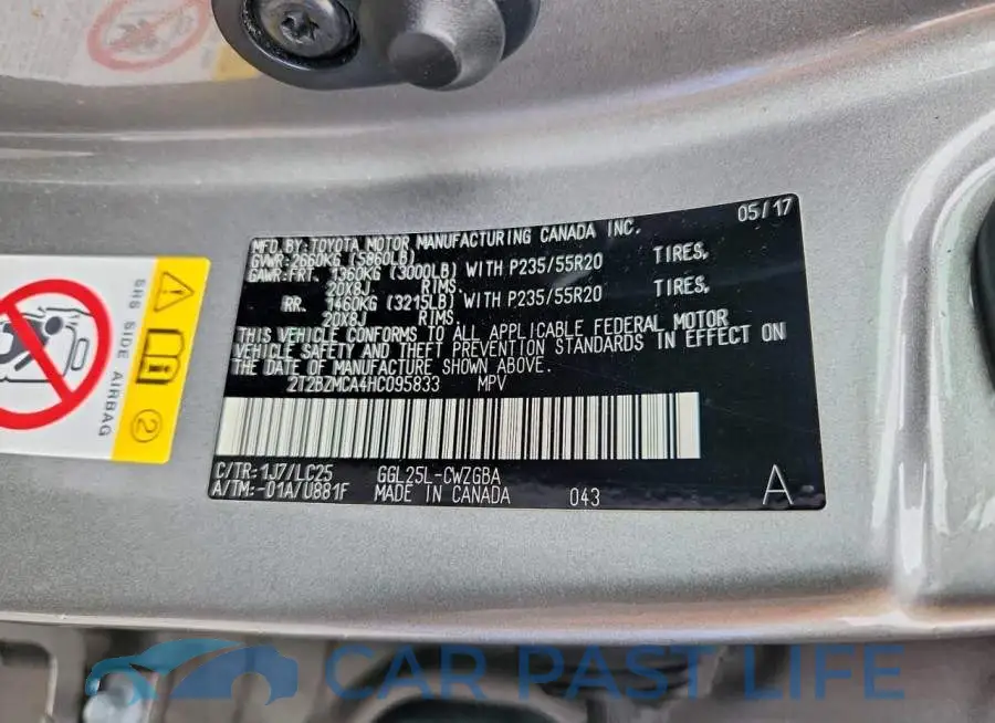 2T2BZMCA4HC095833# 12