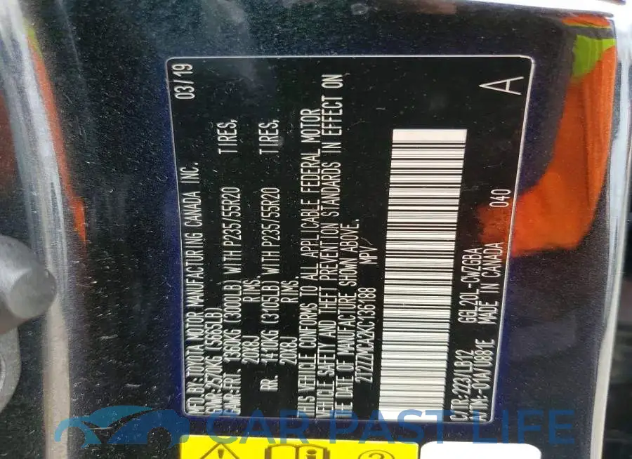 2T2ZZMCA2KC136188# 13