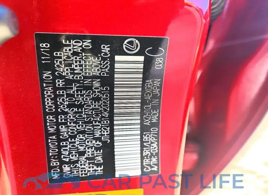 JTHB21B14K2020515# 12