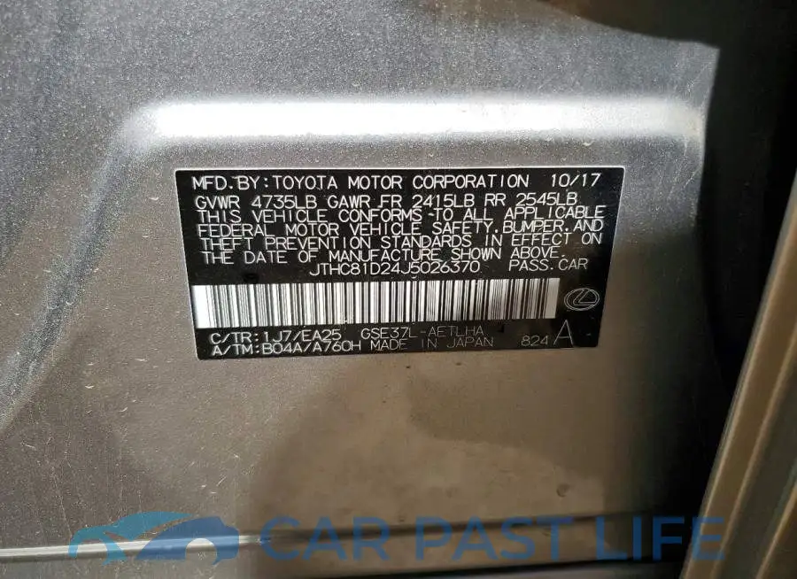 JTHC81D24J5026370# 13