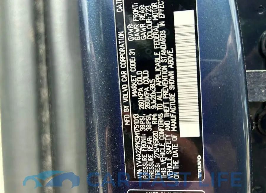 YV4A22PK5M1751013# 10