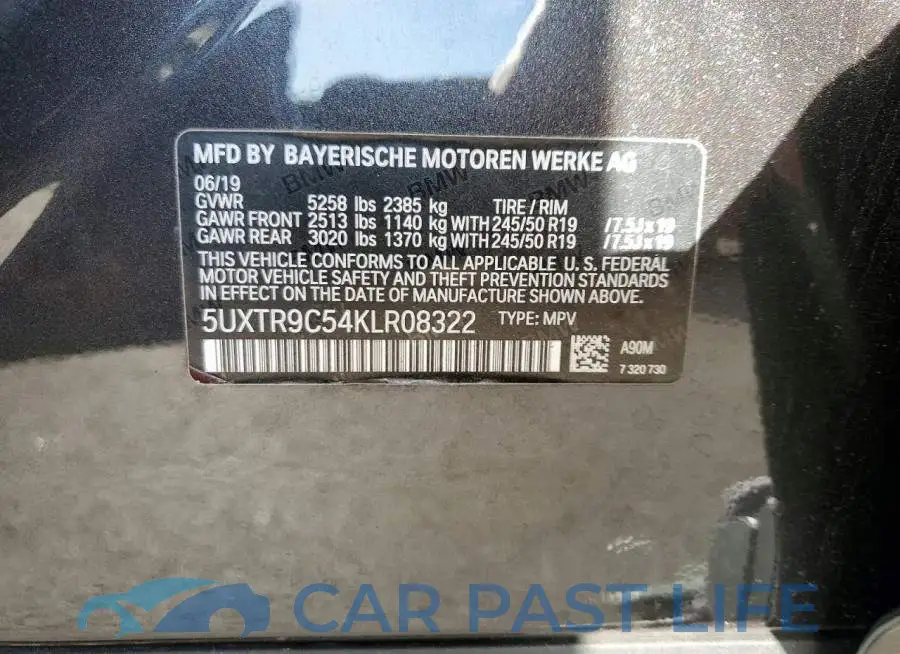 5UXTR9C54KLR08322# 13