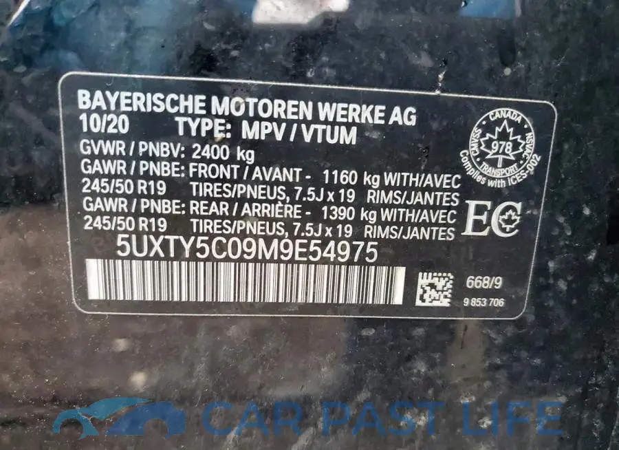 5UXTY5C09M9E54975# 14