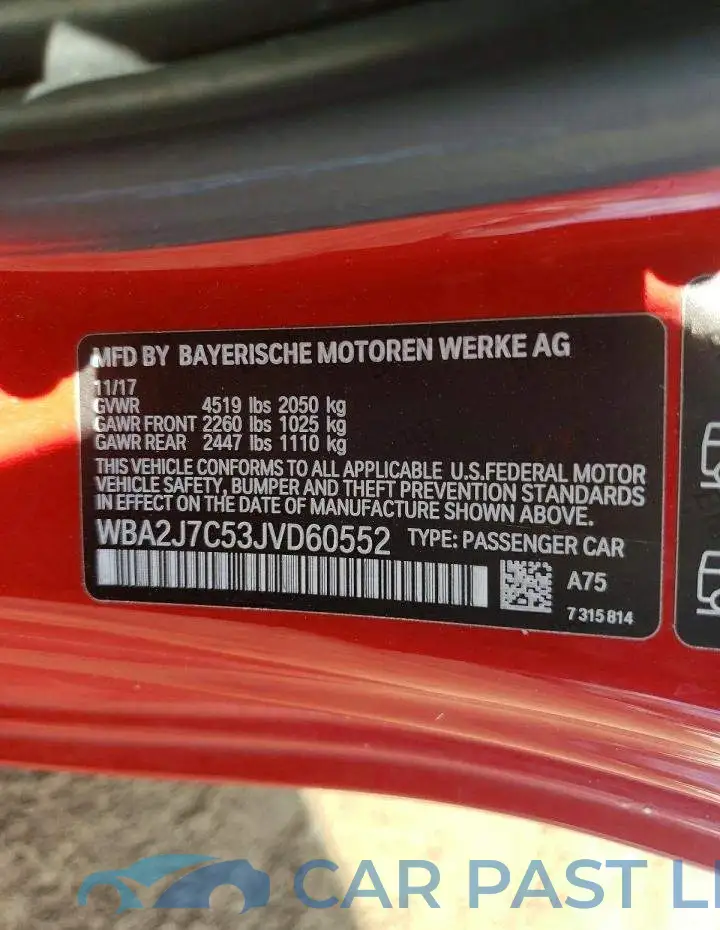 WBA2J7C53JVD60552# 12