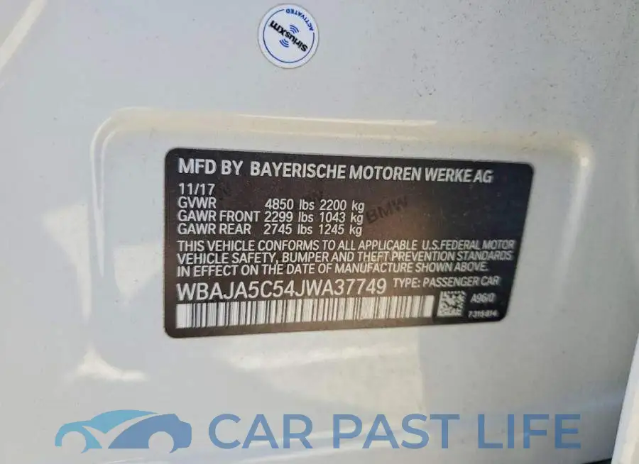 WBAJA5C54JWA37749# 12