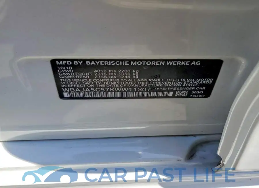 WBAJA5C57KWW11307# 13