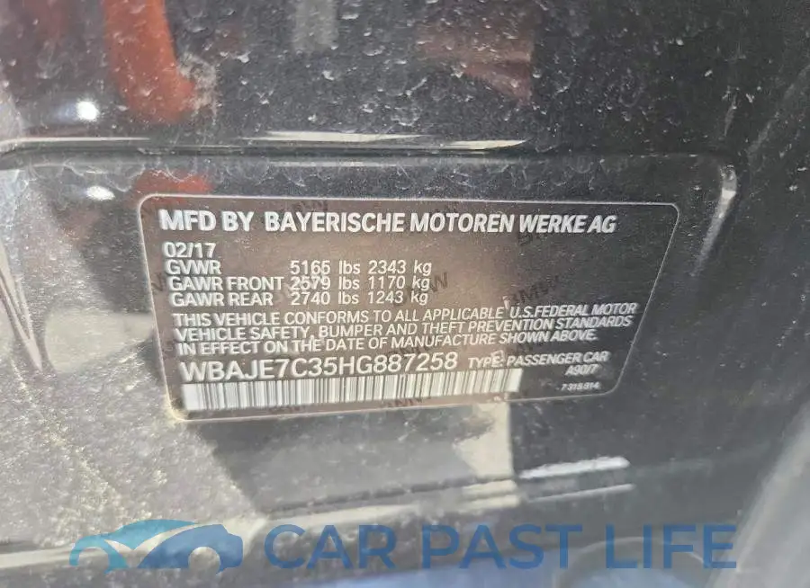WBAJE7C35HG887258# 12