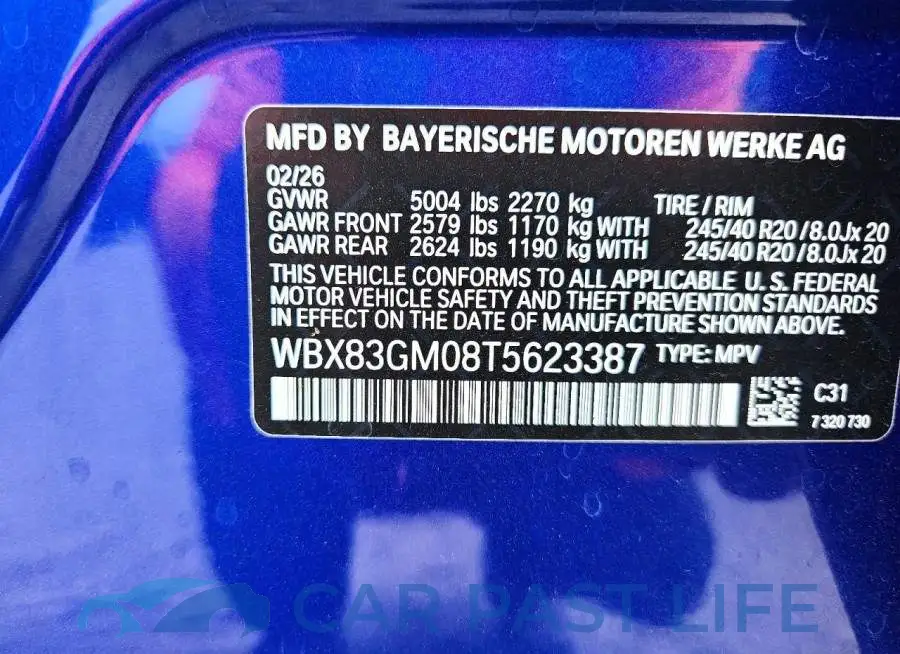 WBX83GM08T5623387# 12
