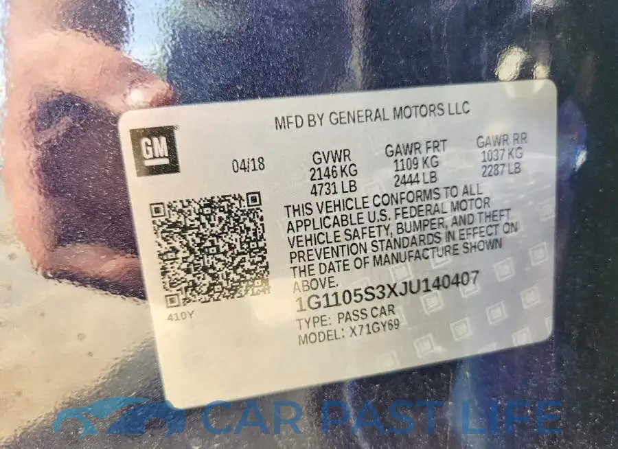 1G1105S3XJU140407# 12