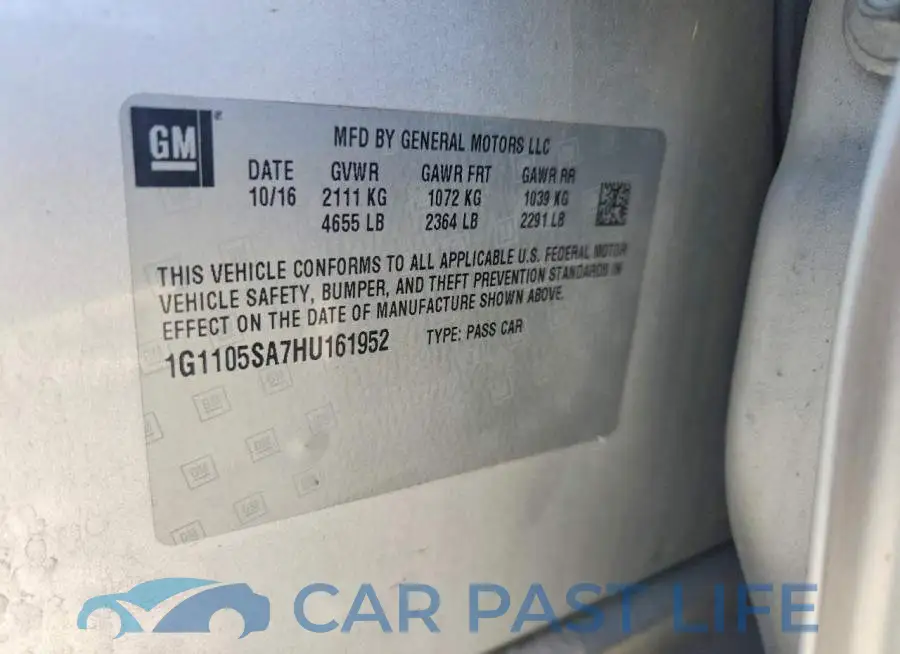 1G1105SA7HU161952# 12