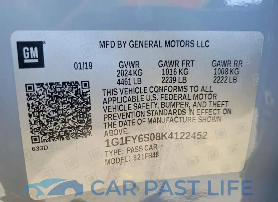 1G1FY6S08K4122452# 12