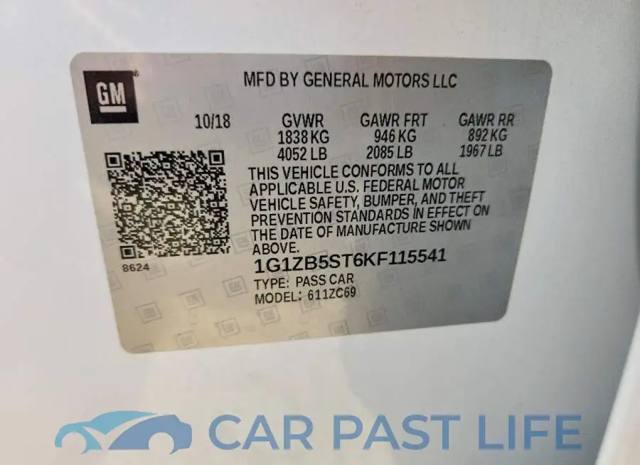 1G1ZB5ST6KF115541# 12