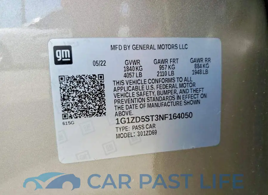 1G1ZD5ST3NF164050# 12