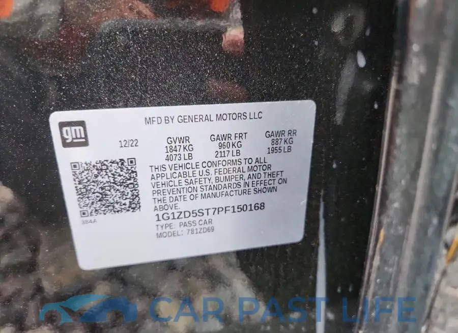 1G1ZD5ST7PF150168# 12