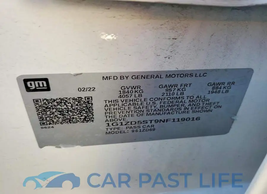 1G1ZD5ST9NF119016# 12