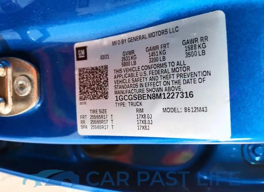1GCGSBEN8M1227316# 13