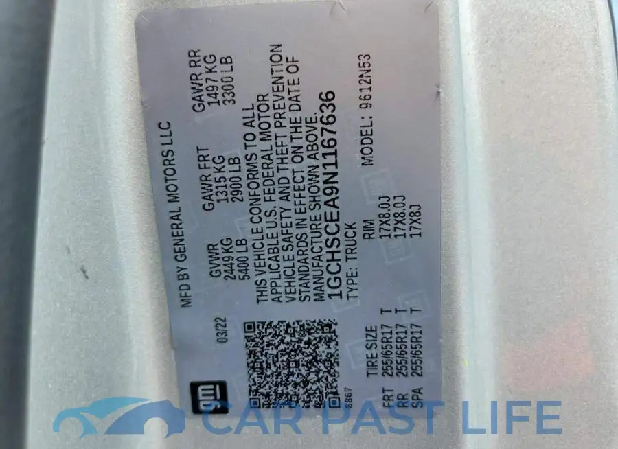 1GCHSCEA9N1167636# 12