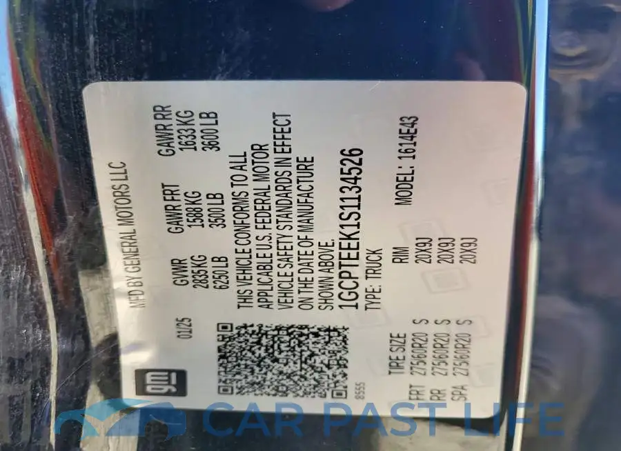 1GCPTEEK1S1134526# 12