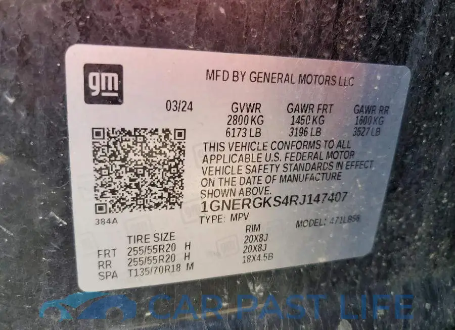 1GNERGKS4RJ147407# 14