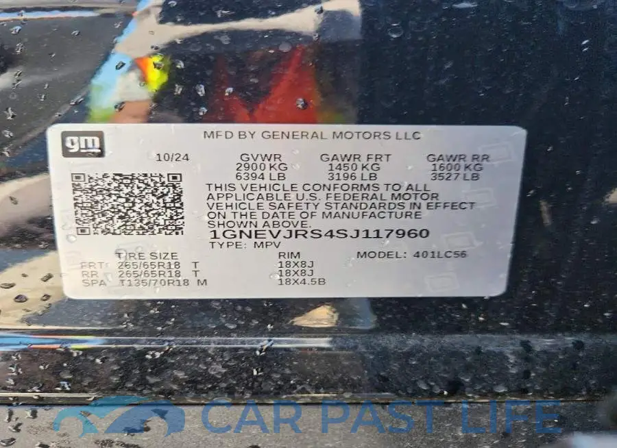 1GNEVJRS4SJ117960# 14