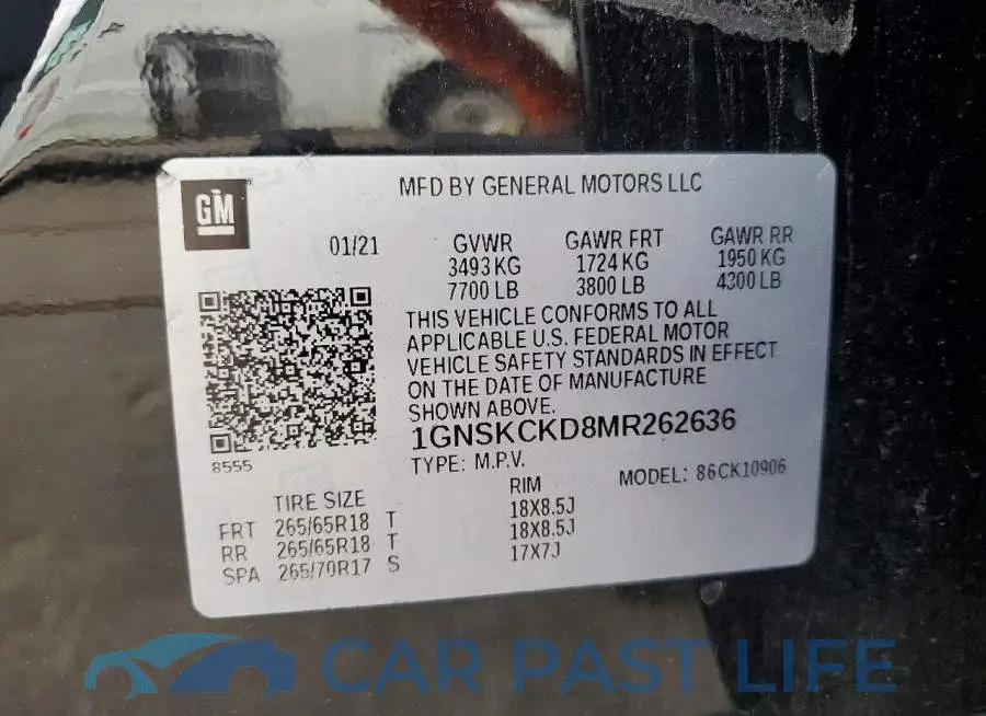 1GNSKCKD8MR262636# 13