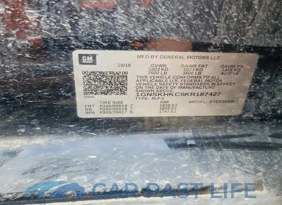 1GNSKHKC5KR187427# 13