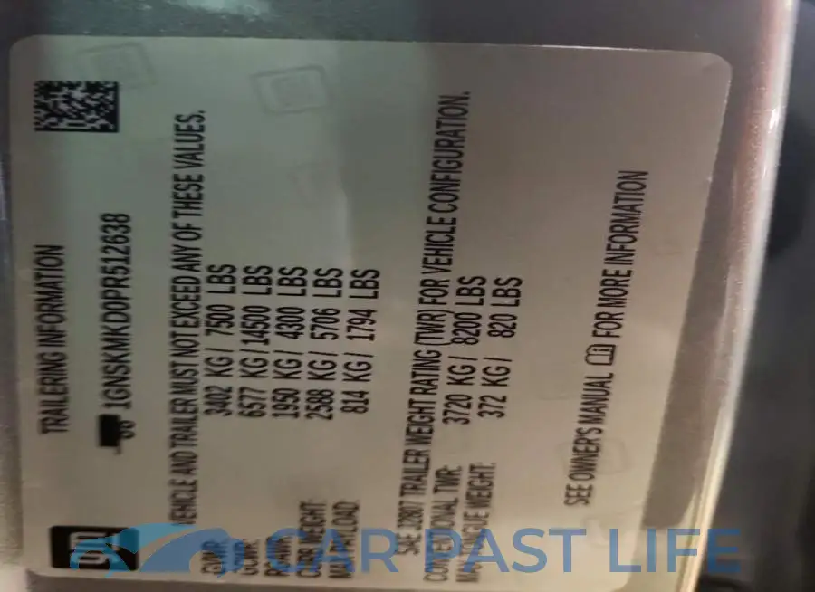 1GNSKMKD0PR512638# 13