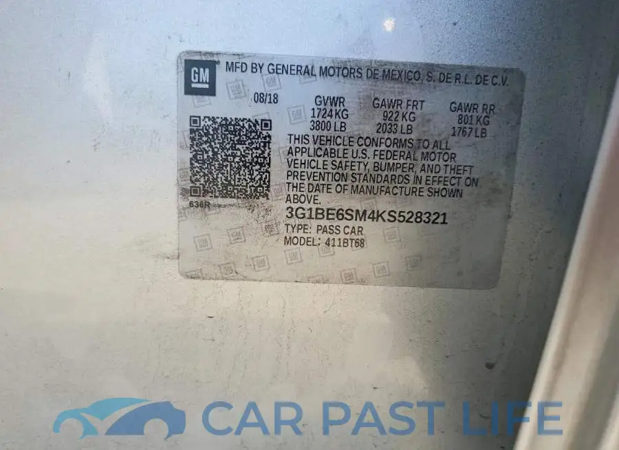 3G1BE6SM4KS528321# 13