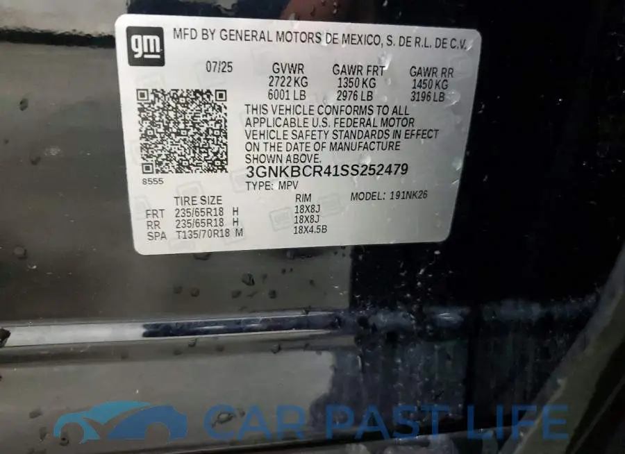 3GNKBCR41SS252479# 13