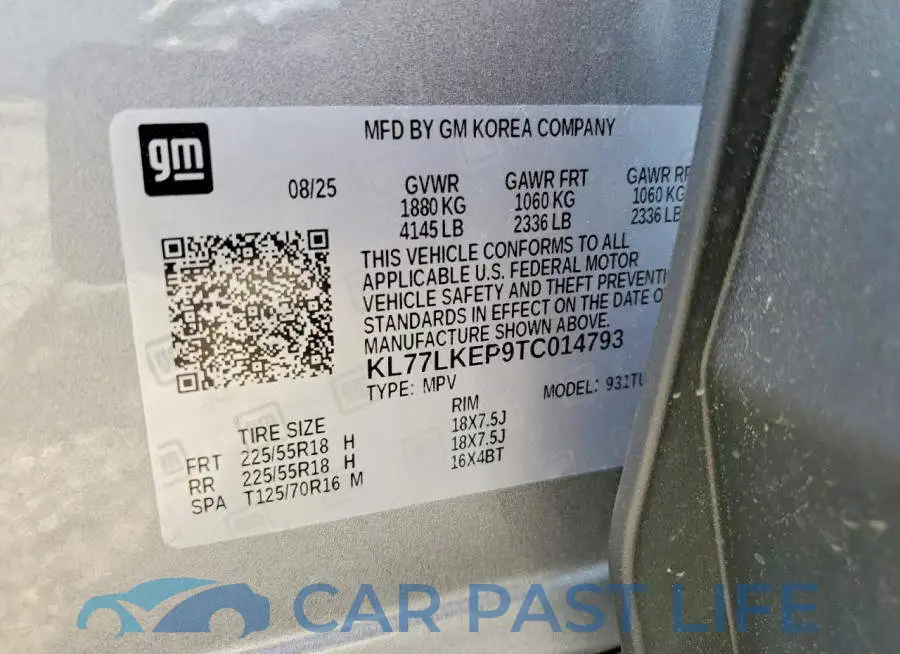KL77LKEP9TC014793# 13