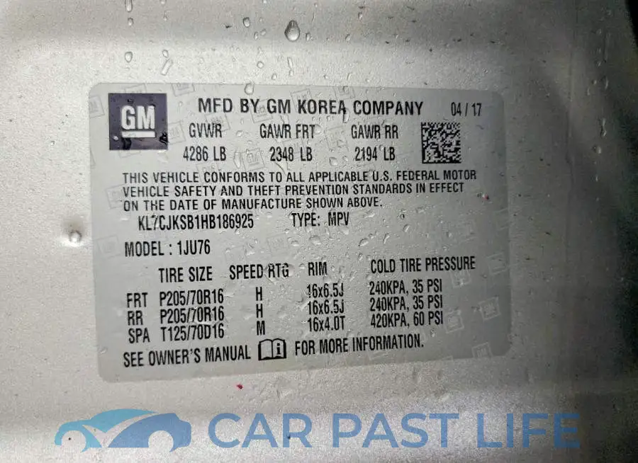 KL7CJKSB1HB186925# 12